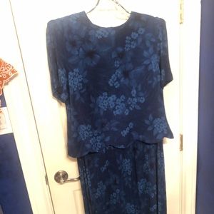 Maxi Dress in Beautiful Blue Floral Print